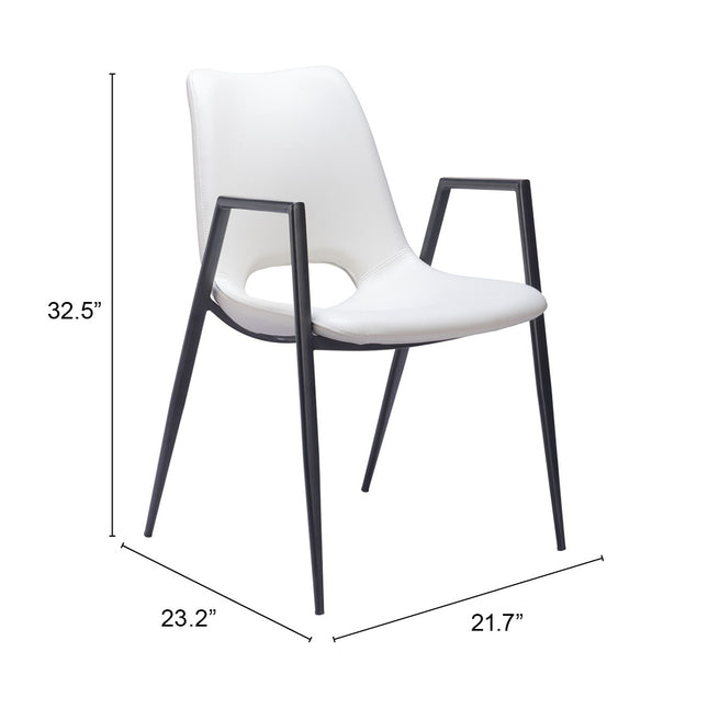 Desi Dining Chair (Set of 2) White Chairs TriadCommerceInc   