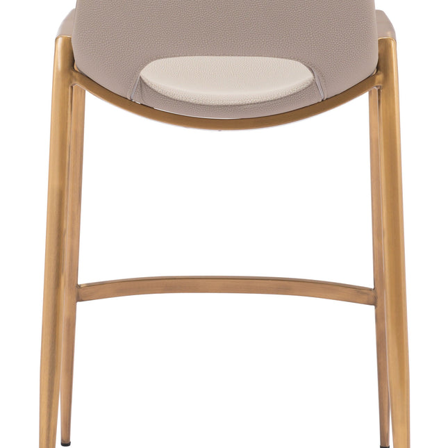 Desi Counter Stool (Set of 2) Beige & Gold Counter Stools TriadCommerceInc   