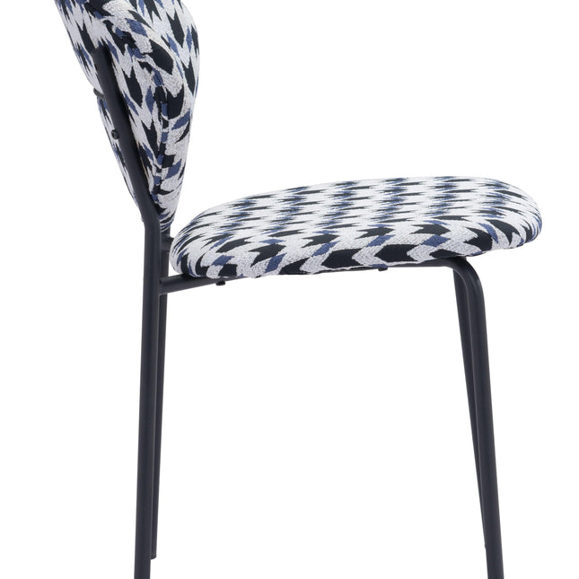 Clyde Dining Chair (Set of 2) Geometric Print & Black Chairs TriadCommerceInc   