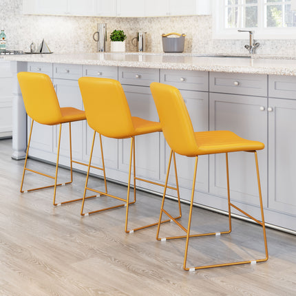 Mode Counter Stool (Set of 2) Yellow Counter Stools TriadCommerceInc   