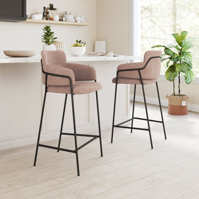 Marcel Barstool (Set of 2) Brown Barstools TriadCommerceInc   