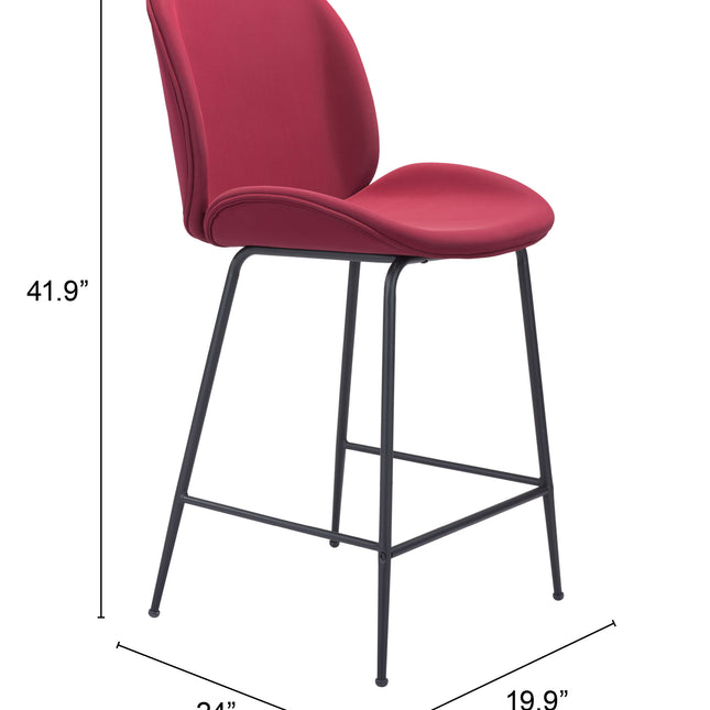 Miles Counter Stool Red Counter Stools TriadCommerceInc   