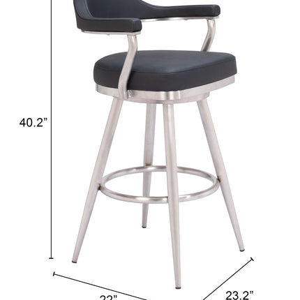 Vagur Swivel Barstool Black Barstools [TriadCommerceInc]   