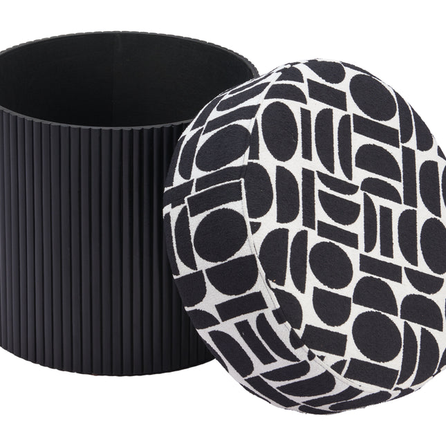 Boto Storage Ottoman Black & White Ottomans TriadCommerceInc   