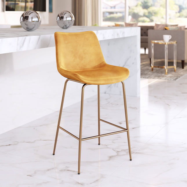 Tony Counter Stool Yellow & Gold Counter Stools TriadCommerceInc   