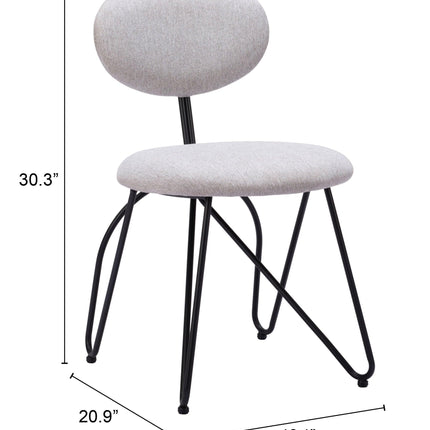 Novi Dining Chair (Set of 2) Dove Gray Chairs [TriadCommerceInc]   