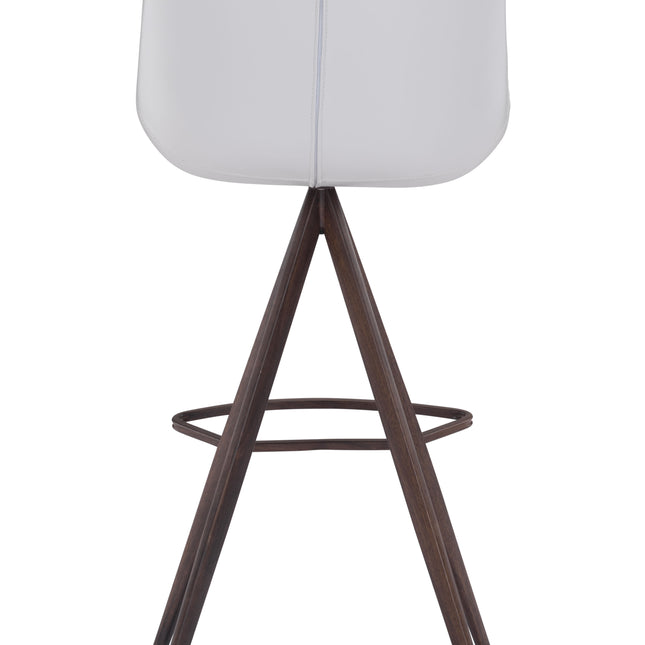 Aki Barstool (Set of 2) White & Walnut Barstools TriadCommerceInc   