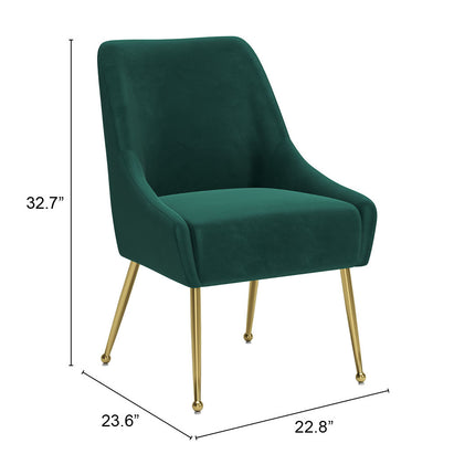 Maxine Dining Chair Green & Gold Chairs TriadCommerceInc   