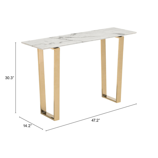 Atlas Console Table White & Gold Console Tables [TriadCommerceInc]   