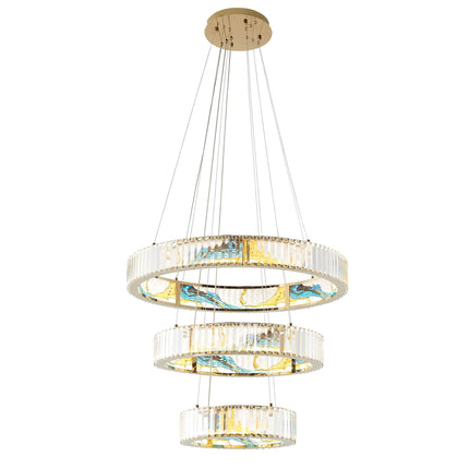 Boeseman's Colorful Chandelier - Three Tiers, Round Chandeliers TriadCommerceInc   