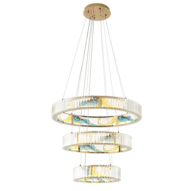 Boeseman's Colorful Chandelier - Three Tiers, Round Chandeliers TriadCommerceInc   