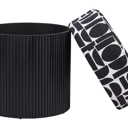 Boto Storage Ottoman Black & White Ottomans TriadCommerceInc   