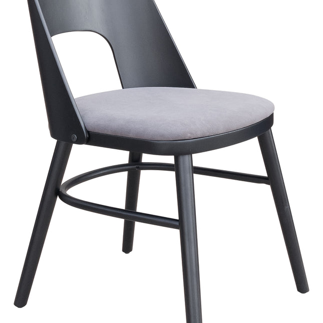 Iago Dining Chair (Set of 2) Gray & Black Chairs TriadCommerceInc Default Title  