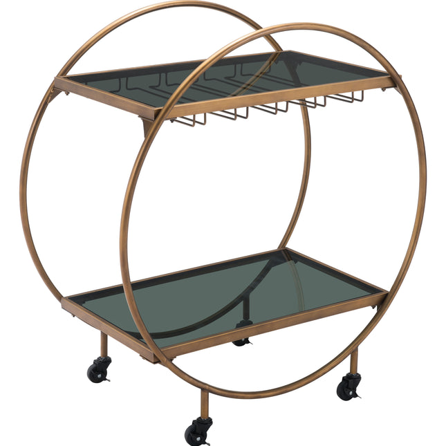 Arc Bar Cart Brass & Black Storage TriadCommerceInc Default Title  