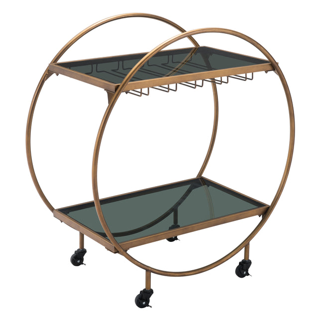 Arc Bar Cart Brass & Black Storage TriadCommerceInc Default Title  