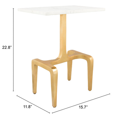 Clement Side Table White & Gold Side Tables TriadCommerceInc   