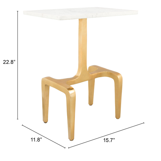 Clement Side Table White & Gold Side Tables TriadCommerceInc   