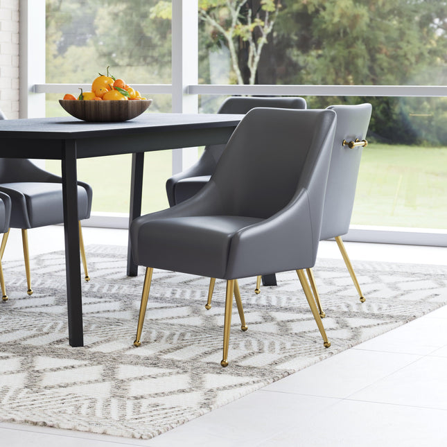 Maxine Dining Chair Gray & Gold Chairs TriadCommerceInc   