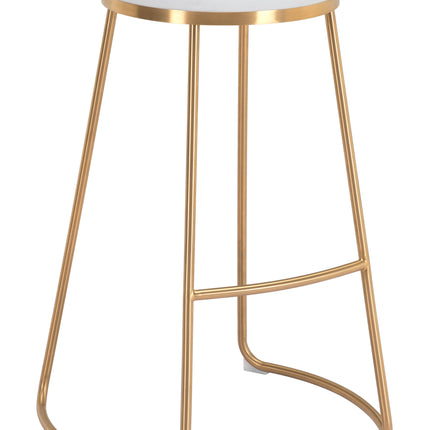 Bree Barstool (Set of 2) White & Gold Barstools TriadCommerceInc Default Title  