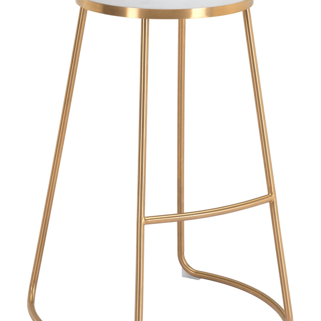 Bree Barstool (Set of 2) White & Gold Barstools TriadCommerceInc Default Title  