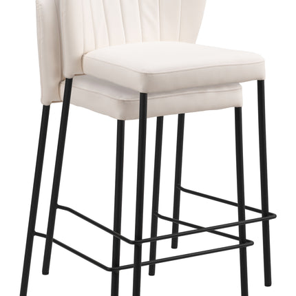 Linz Counter Stool (Set of 2) Cream Counter Stools [TriadCommerceInc]   