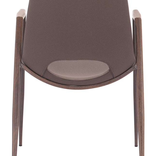 Desi Dining Chair (Set of 2) Brown & Walnut Chairs TriadCommerceInc   