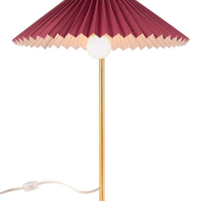 Charo Table Lamp Red & Gold Table Lamps TriadCommerceInc   