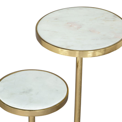 Marc Side Table White & Gold Side Tables TriadCommerceInc   