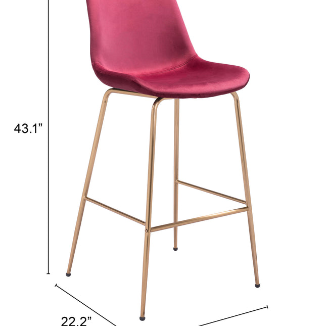 Tony Barstool Red & Gold Barstools TriadCommerceInc   