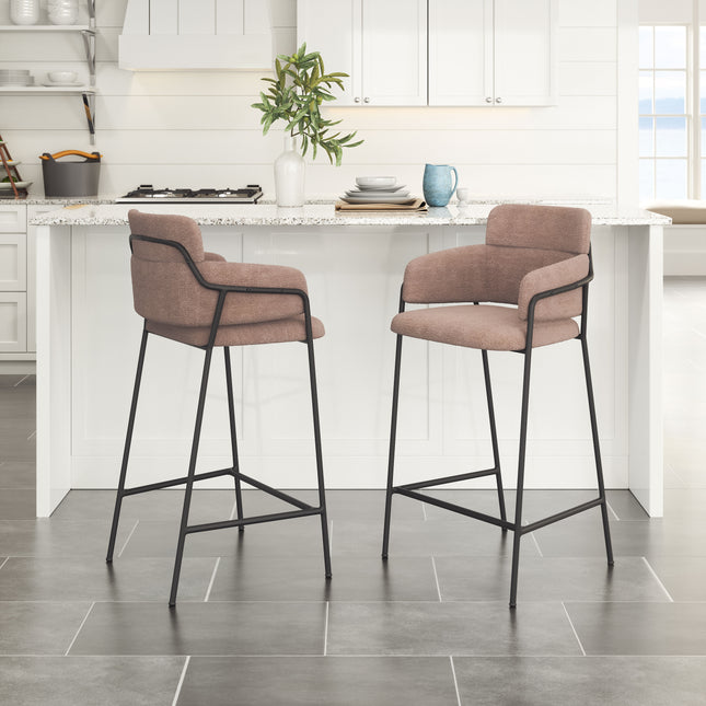 Marcel Counter Stool (Set of 2) Brown Counter Stools TriadCommerceInc   