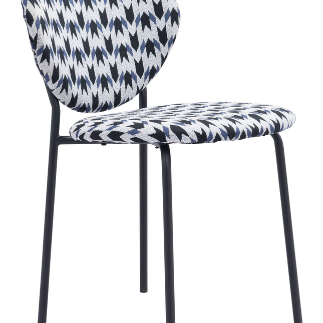 Clyde Dining Chair (Set of 2) Geometric Print & Black Chairs TriadCommerceInc Default Title  