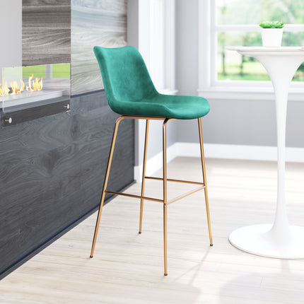 Tony Barstool Green & Gold Barstools [TriadCommerceInc]   