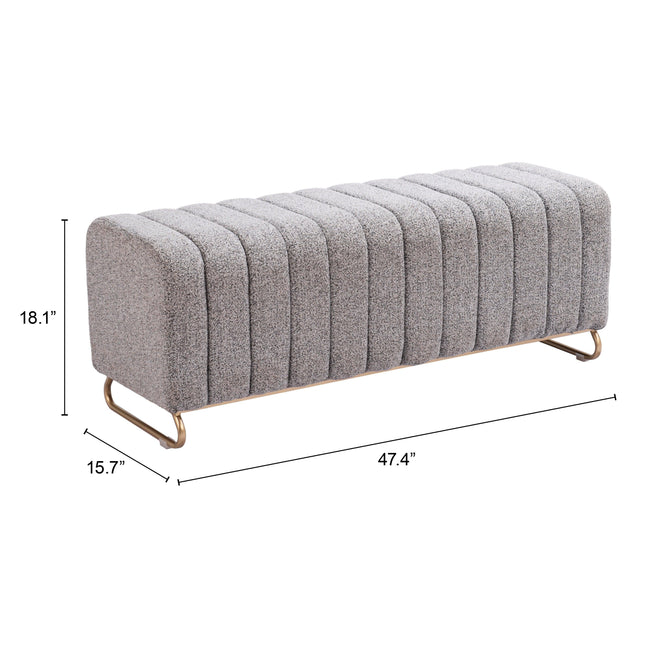 Pender Bench Stone Gray Benches [TriadCommerceInc]   