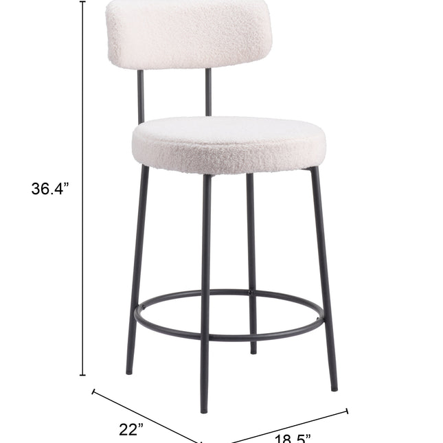 Blanca Counter Stool (Set of 2) Ivory Counter Stools TriadCommerceInc   