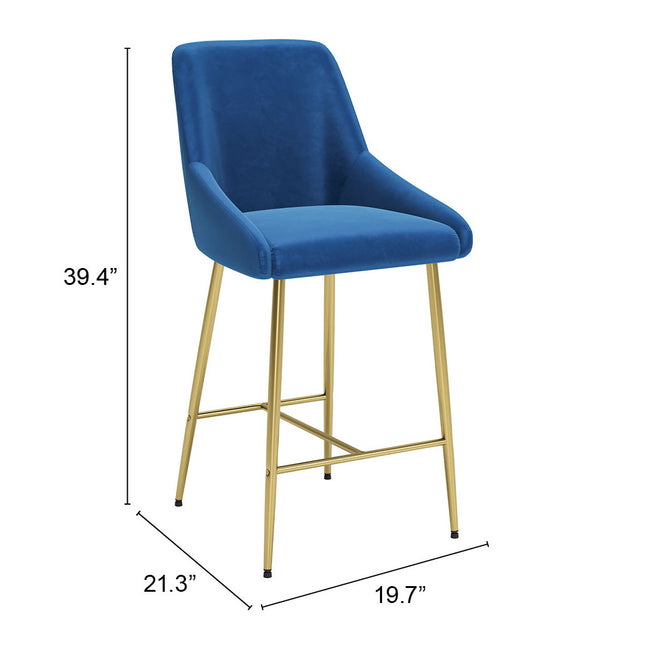 Madelaine Counter Stool Navy Blue & Gold Counter Stools TriadCommerceInc   