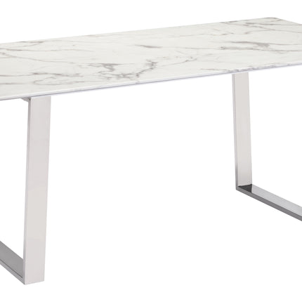 Atlas Dining Table White & Silver Tables [TriadCommerceInc] Default Title  