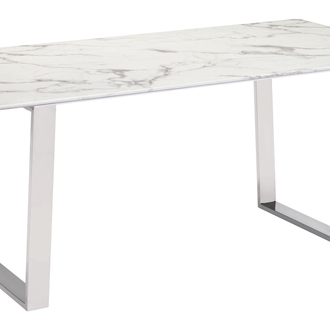 Atlas Dining Table White & Silver Tables TriadCommerceInc Default Title  