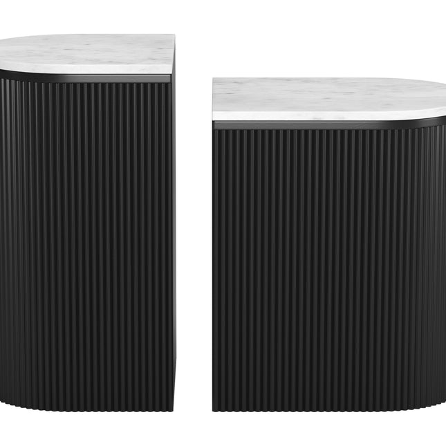 Ormara Side Table Set (2-Piece) White & Black Side Tables TriadCommerceInc   