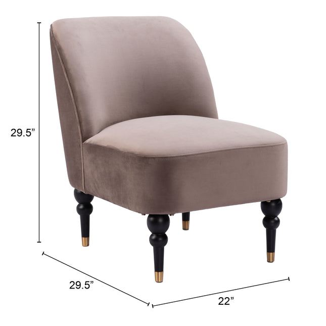 Bintulu Accent Chair Taupe Chairs TriadCommerceInc   