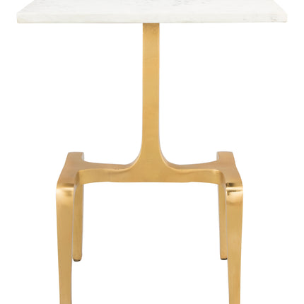 Clement Side Table White & Gold Side Tables TriadCommerceInc   