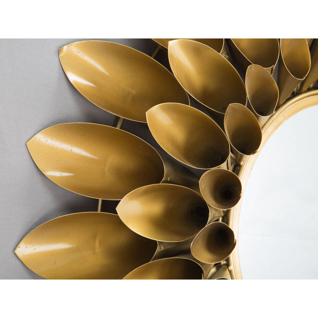 Sunflower Round Mirror Gold Mirrors [TriadCommerceInc]   