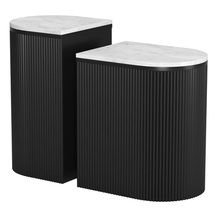 Ormara Side Table Set (2-Piece) White & Black Side Tables TriadCommerceInc Default Title  