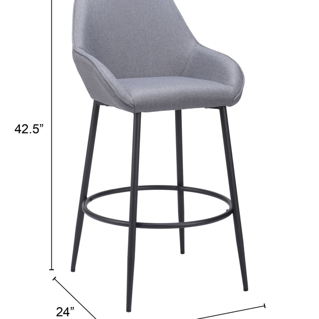 Vila Barstool (Set of 2) Gray Barstools TriadCommerceInc   