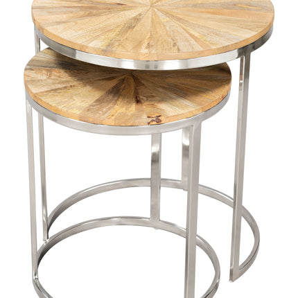 Bari Nesting Table Set (2-Piece) Natural Side Tables TriadCommerceInc   