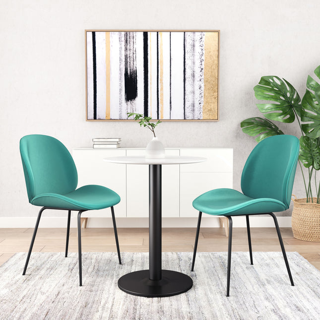 Alto Bistro Table White & Black Tables TriadCommerceInc   