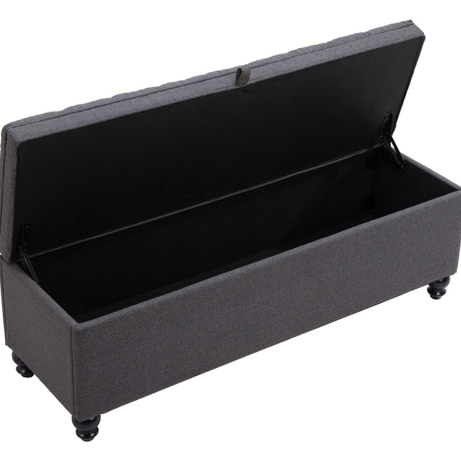 Halifax Storage Bench Gravel Gray Benches TriadCommerceInc   