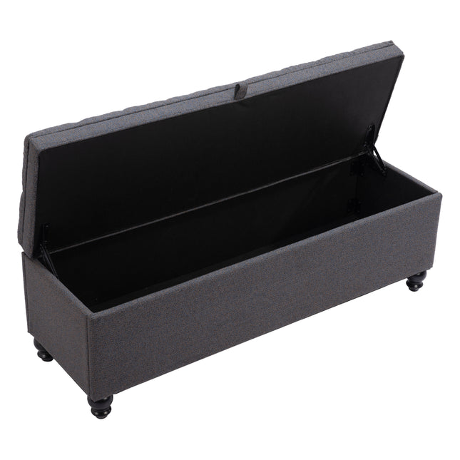 Halifax Storage Bench Gravel Gray Benches [TriadCommerceInc]   