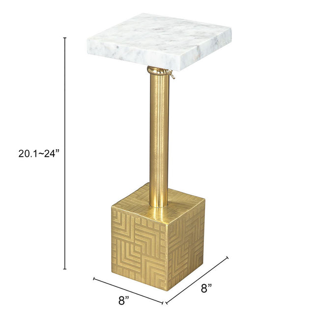 Josef Side Table White & Gold Side Tables TriadCommerceInc   