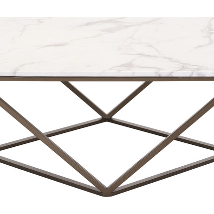 Tintern Coffee Table White & Antique Bronze Coffee Tables [TriadCommerceInc]   