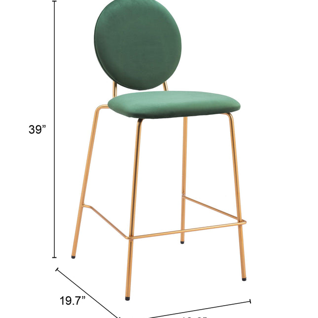 Odessa Counter Stool (Set of 2) Green & Gold Counter Stools TriadCommerceInc   